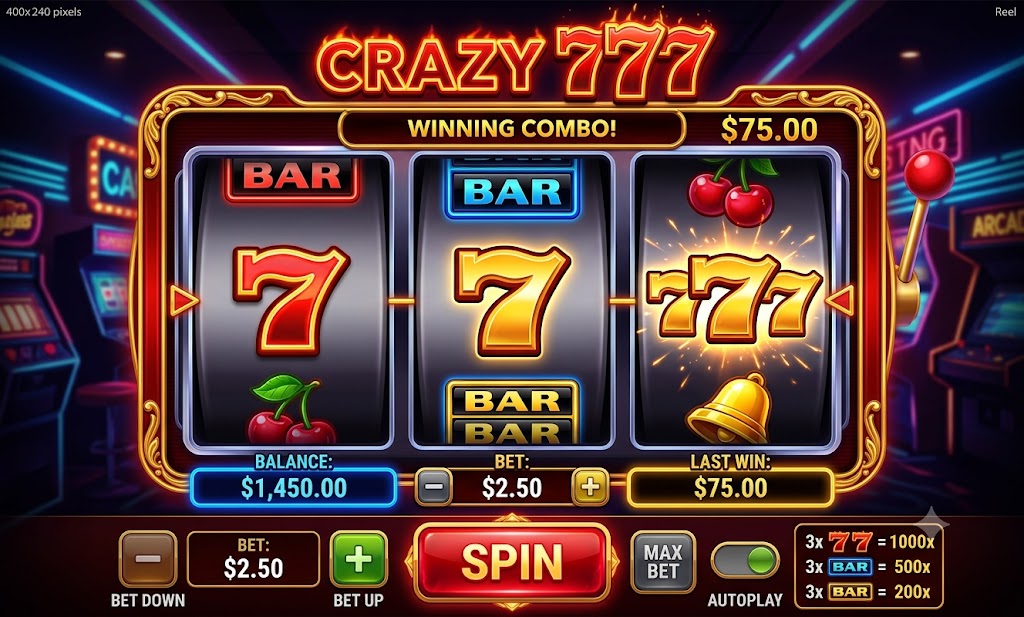 Crazy 777 slot game